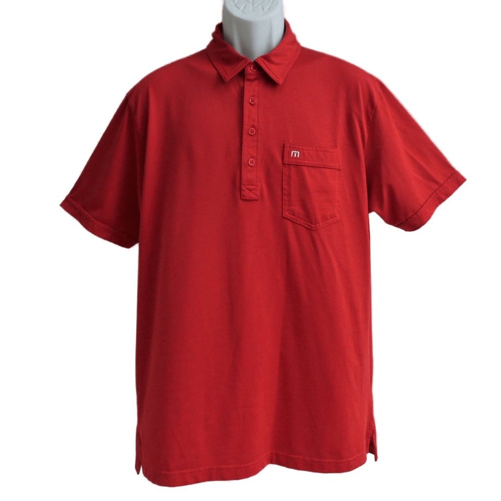 Travis Mathew Polo Shirt Red Cotton Peru L